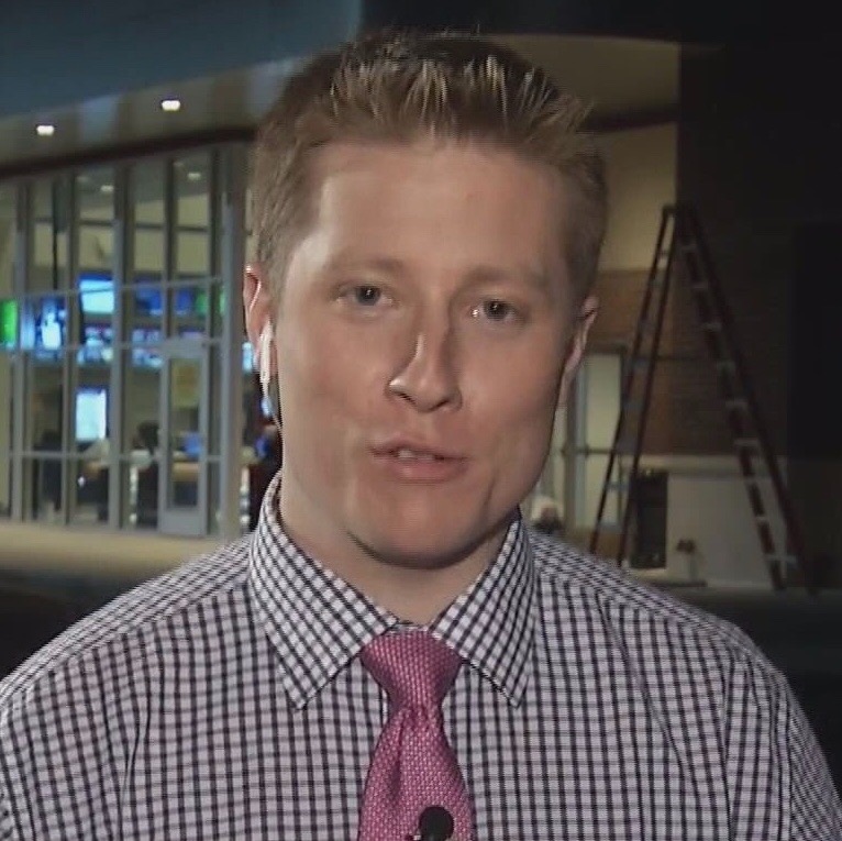 Mike Miller delivering a live shot on assignment