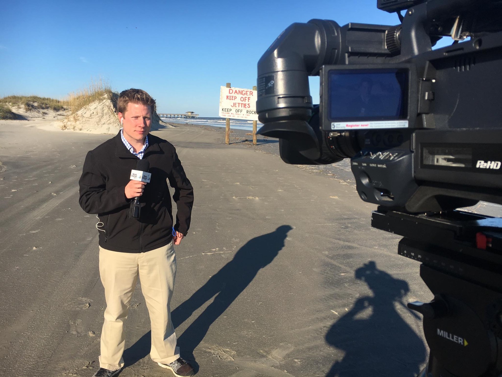 Mike Miller reporting live from the field on the coast